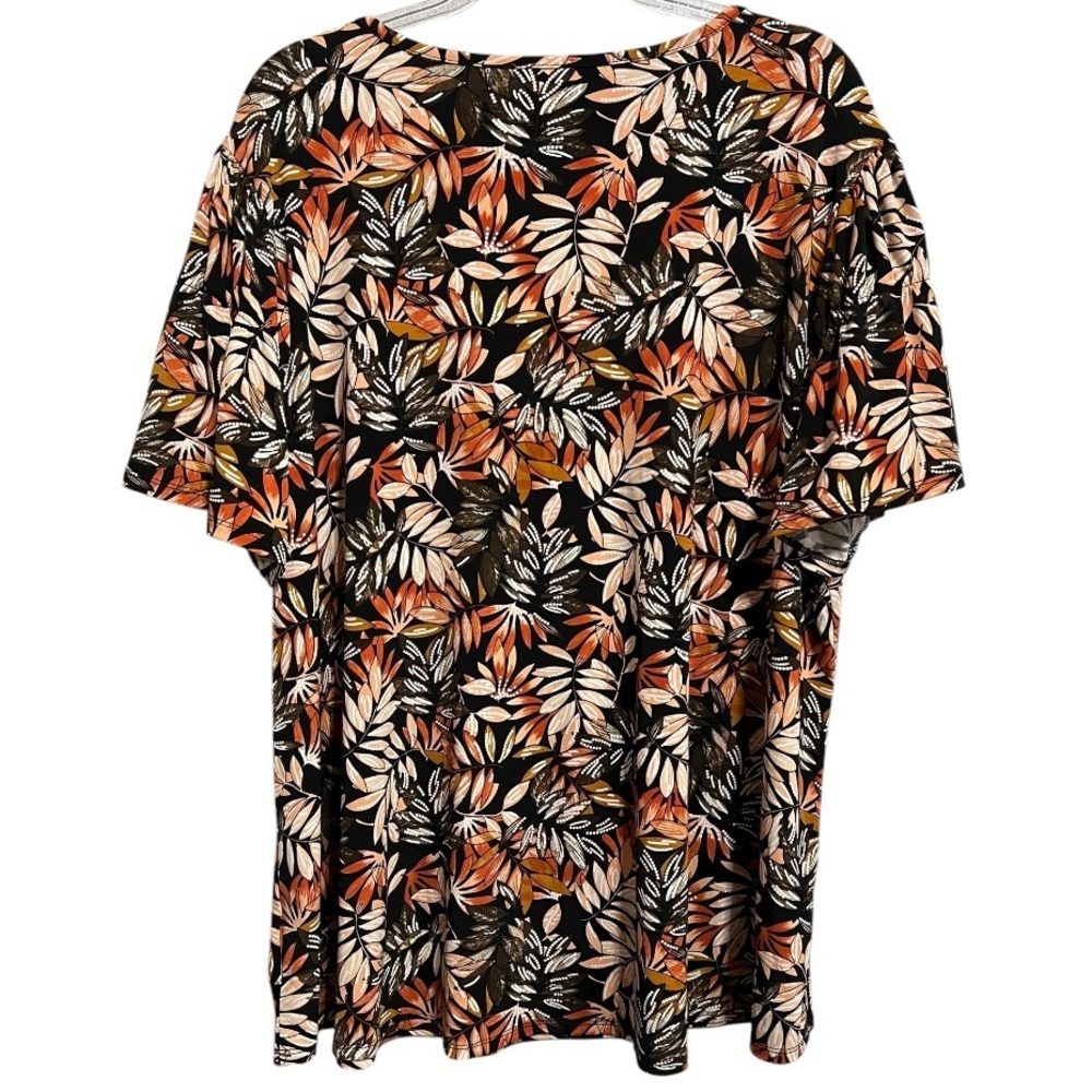Target Fall Inspired Short Bell Sleeve Square Neck Pop Over Leaf Top Size 22/24 - Picture 3 of 7